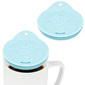 Linkidea 2 Pack Silicone Coffee Mug Lid for 3"(76mm) to 3.4"(86mm) Inside Diameter Mugs, Splash Resistant Replacement Mug Lid for Home, Office, Travel, Dishwasher-Safe (Blue)