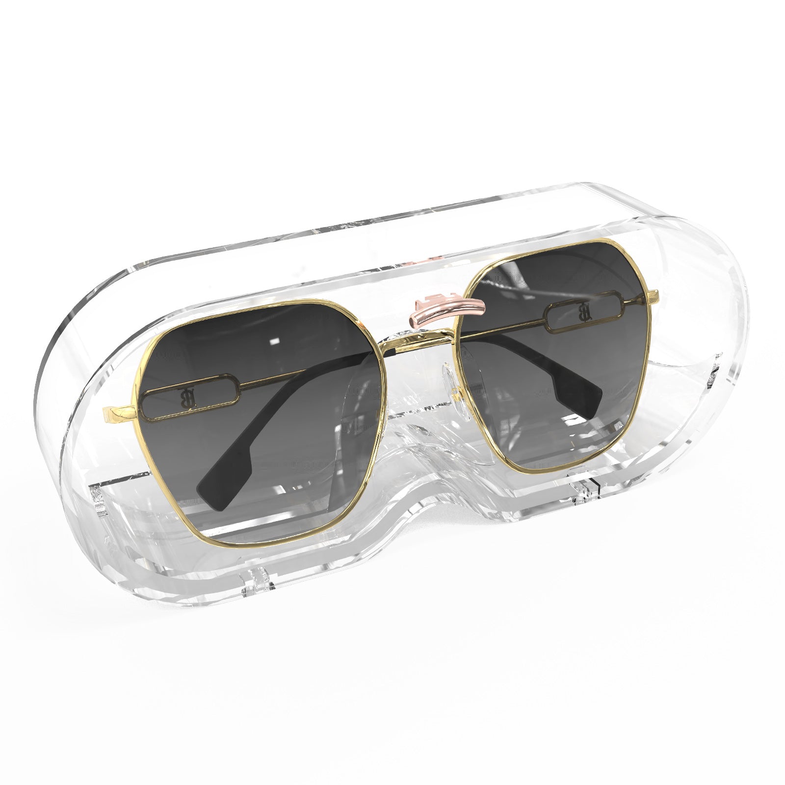 Extra Large Sunglasses Organizer Storage, Wall Mount Clear Glasses Sunglasses Holder with Cover, Sun Glasses Storage Organizer Compatible with Gucci GG0422S Ray Ban RB3025 RB3026 RB3016