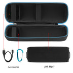 Linkidea Hard Shell Carrying Case Compatible with JBL Grip, Flip 7 / Flip 6 / Flip 5 / Flip 4 / Flip 3 Bluetooth Speaker, Protective Travel Case with Handle, EVA Storage Bag, Black