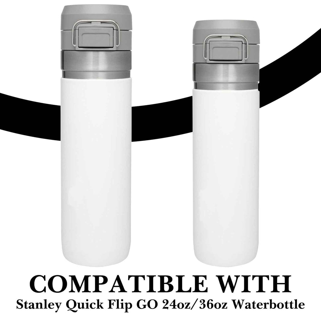 Linkidea 6 Pack Water Bottle Gasket Replacement Compatible with Stanley Quick Filp GO 24oz/36oz Waterbottle, Silicone O Ring Leak Proof Rubber Seal with Tweezer for Bottle Lid, Black