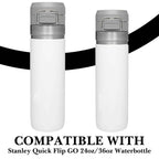 Linkidea 6 Pack Water Bottle Gasket Replacement Compatible with Stanley Quick Filp GO 24oz/36oz Waterbottle, Silicone O Ring Leak Proof Rubber Seal with Tweezer for Bottle Lid, Black