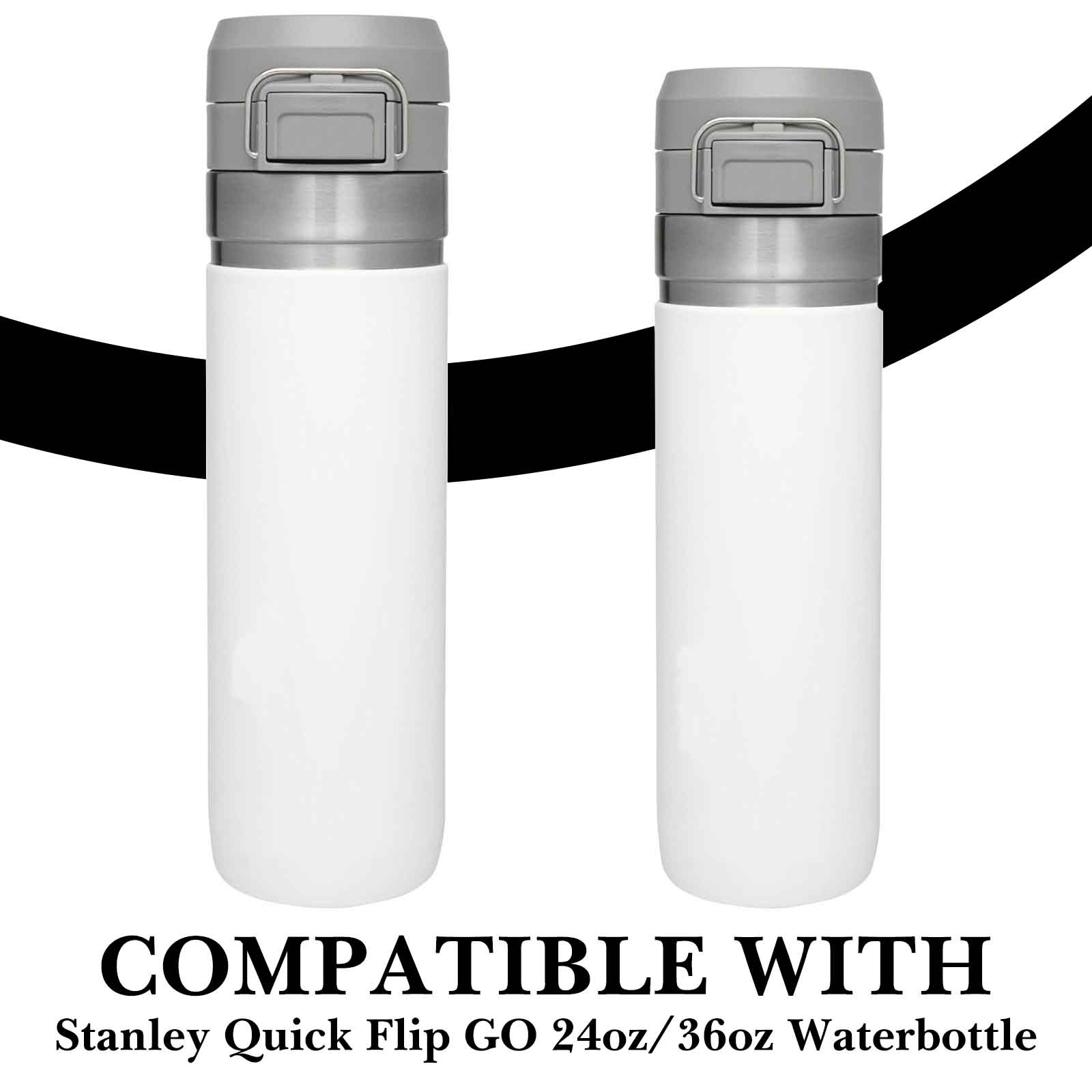 Linkidea 6 Pack Water Bottle Gasket Replacement Compatible with Stanley Quick Filp GO 24oz/36oz Waterbottle, Silicone O Ring Leak Proof Rubber Seal with Tweezer for Bottle Lid, Black