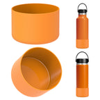Linkidea 2 Pack Water Bottle Boot Compatible with Hydro Flask Wide Mouth 12oz/14oz/16oz/18oz/20oz, Silicone Bottle Bottom Sleeve Bumper Protector (Clementine)