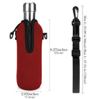 Linkidea Neoprene Water Bottle Carrier with Strap Compatible with S ORIGINAL, Koodee, MIRA 17oz Cola Shaped Bottle, Insulated Waterbottle Sling Bag Holder with Shoulder Strap, Red