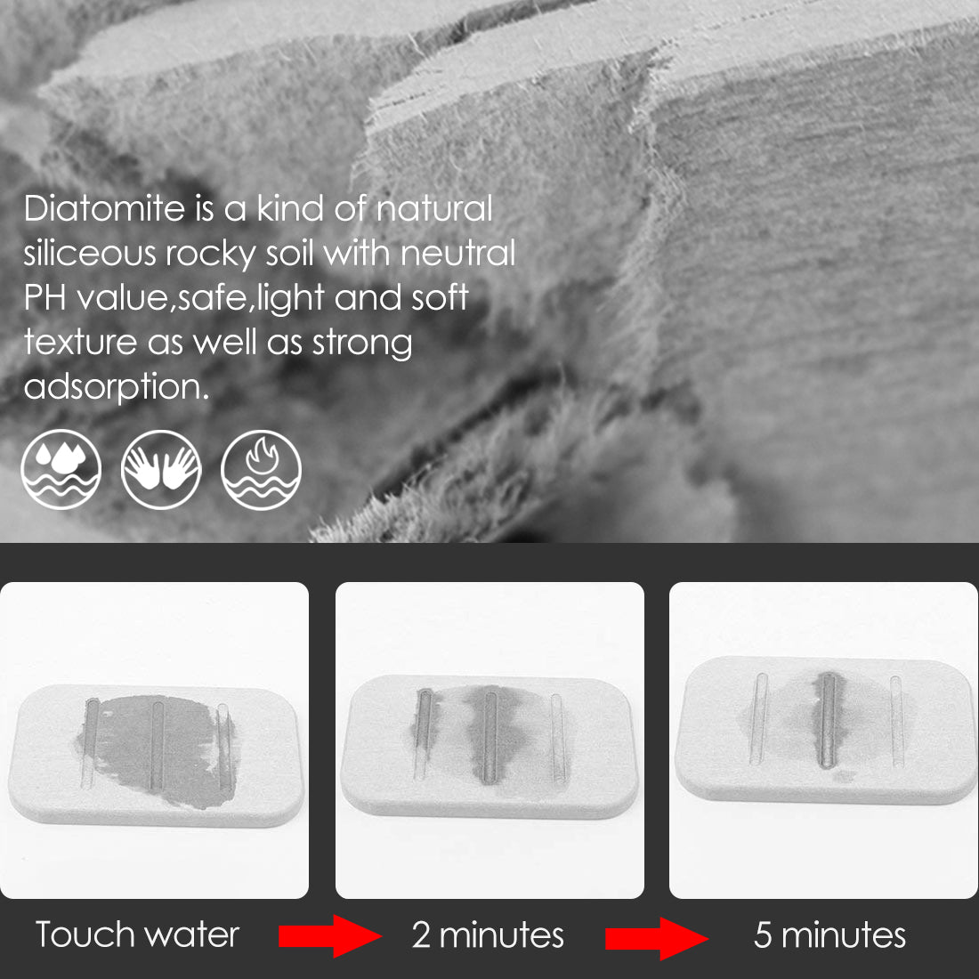 Linkidea 2 Pack Diatomite Soap Dish, Fast Drying Soap Saver, Soap Bar Holder for Bath Shower, Self-Dry Soap Container (Gray)