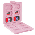 Linkidea Game Card Case Compatible with Nintendo Switch NX, NS, Hard Shell Protective Storage Carrying Box with 12 Card Slots and Micro SD Card Holder (Pink)