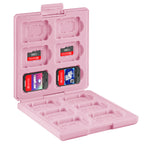 Linkidea Game Card Case Compatible with Nintendo Switch NX, NS, Hard Shell Protective Storage Carrying Box with 12 Card Slots and Micro SD Card Holder (Pink)