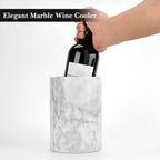 Linkidea Elegant Wine Cooler & Champagne Chiller, Ice Wine Holder, Luxury Natural Marble Multi-Functional Container for Wine, Beer, and Spirits (White)
