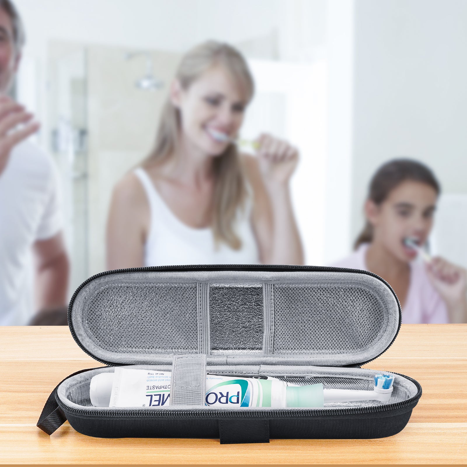 Linkidea Electric Toothbrush and Toothpaste Travel Case with Ventilation, Hard Shell Electronic Tooth Brush and Paste Protective Storage Bag, Compatible with Oral-B iO Series, Philip Sonicare