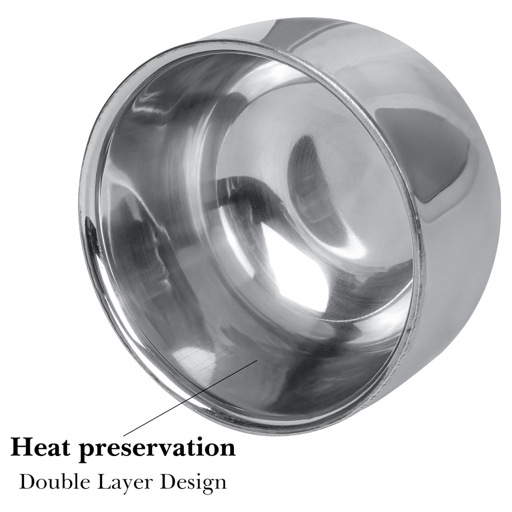 Linkidea Stainless Steel Heat Insulation Shaving Soap Cup, Durability Small Capacity Shaving Mug, Wet Razor Shave Cream Bowl for Men (Silver)