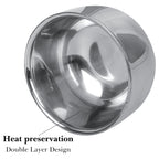 Linkidea Stainless Steel Heat Insulation Shaving Soap Cup, Durability Small Capacity Shaving Mug, Wet Razor Shave Cream Bowl for Men (Silver)