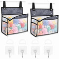 Linkidea 2-Pack Hanging Mesh Bathroom Storage Organizer, Large Capacity Bathtub Basket with Adhesive Hooks, Shower Caddy for Kids Bath Toys, Toiletries and Accessories