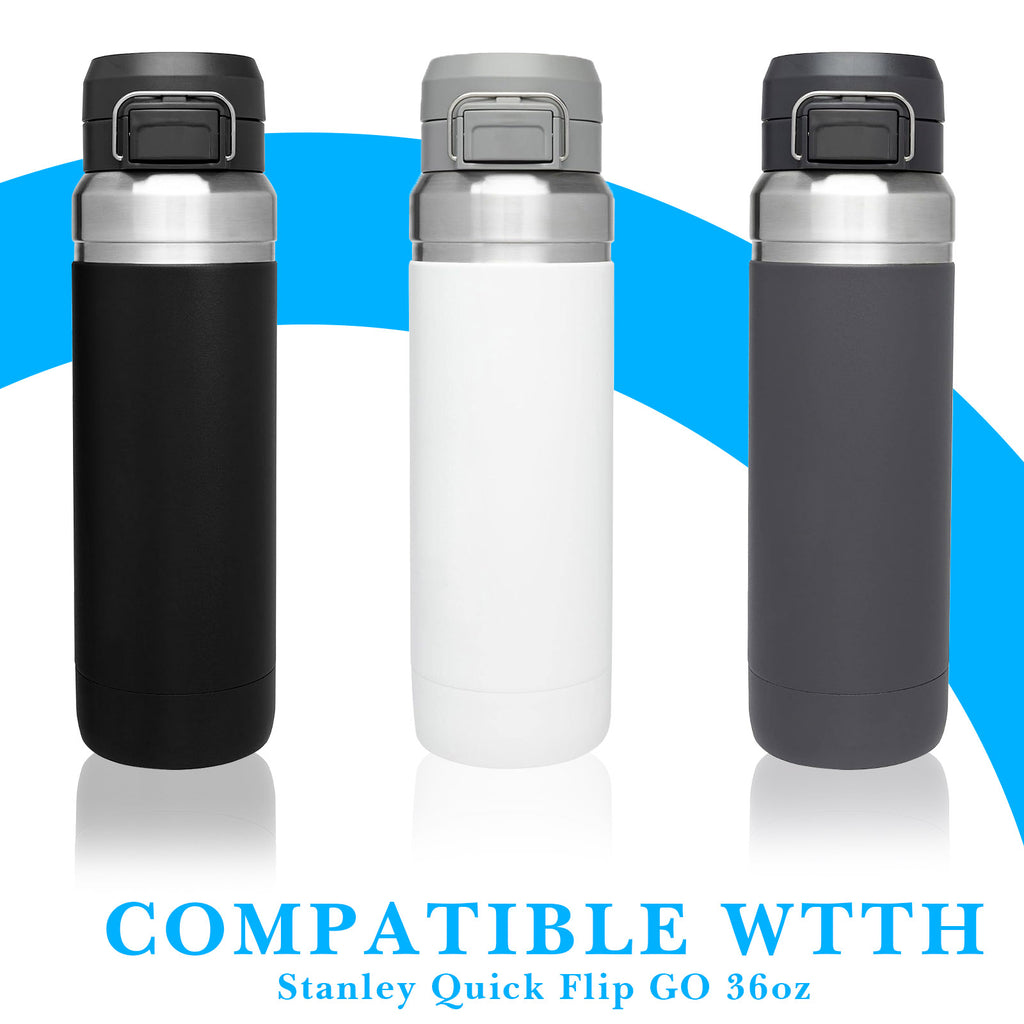 Linkidea 2 Pack Water Bottle Boot Compatible with Stanley Quick Flip GO 36oz, Silicone Bottle Bottom Bumper Protector (Blue)