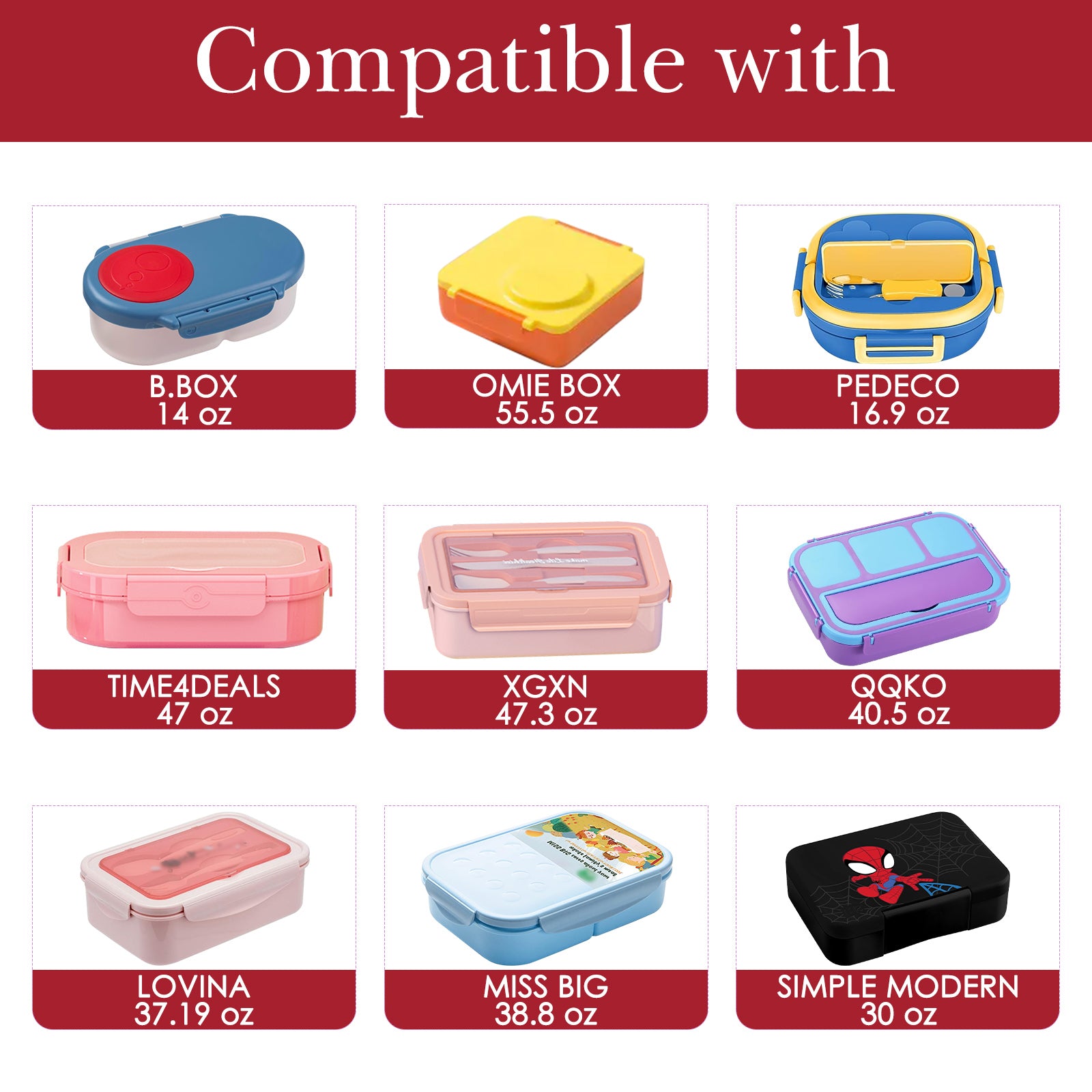 Linkidea Hard Shell Lunch Box for Kids, Insulated Lunch Tote Bag for School, Portable Lunchbox with Hard Liner Inside for Easy Clean Up, Personalized Name Tag Included (Red)