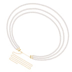 Plus Size Chain Belt for Women, 3 Layers White Pearl Waist Chains, Extra Large Body Chain, 33.4-59 Inch Adjustable Chunky Belt Chain