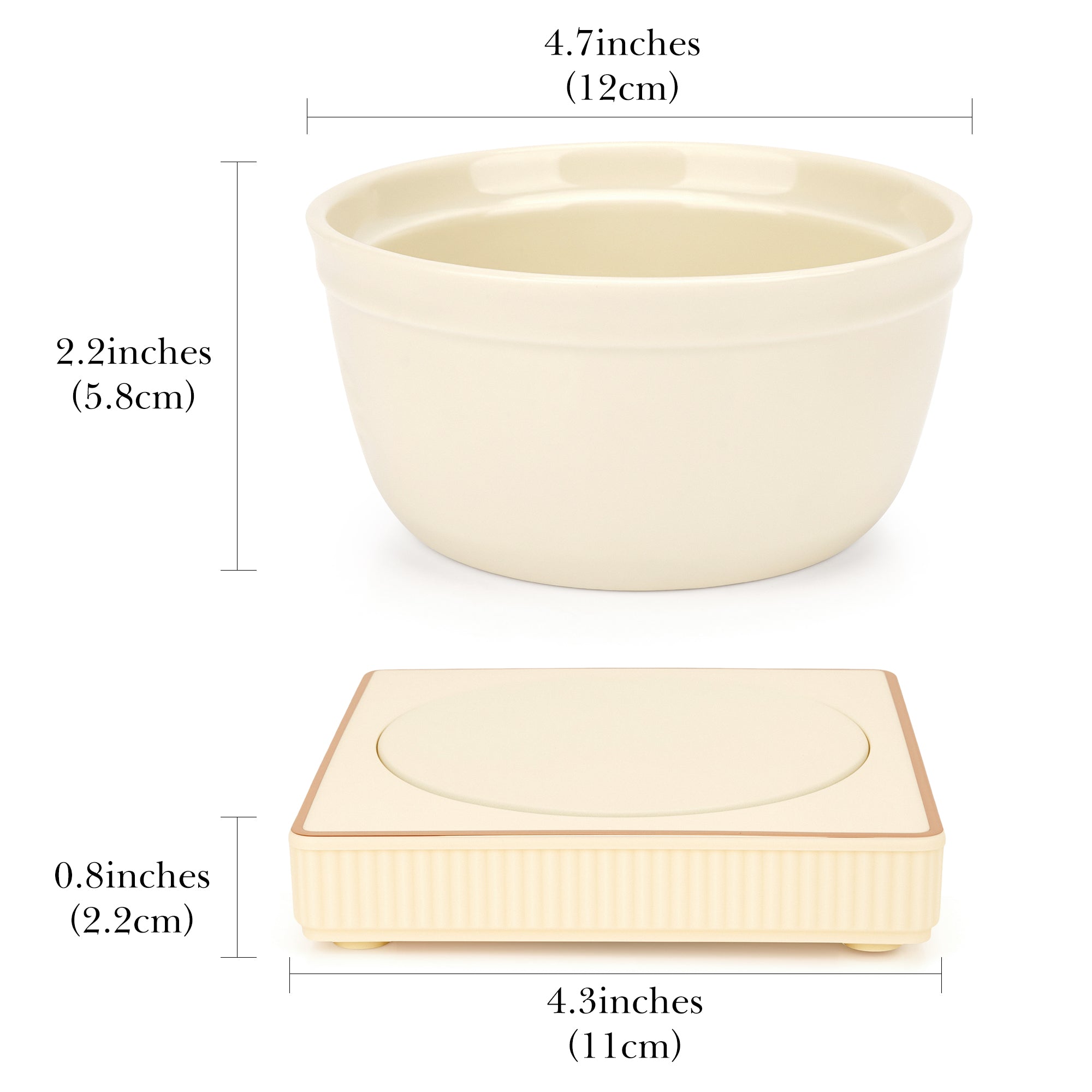 Linkidea Heated Shaving Soap Bowl for Men, Electric Shave Cream Warmer Maintains Warm Temperature, Wet Razor Shave Cream Bowl Accessories (Beige)
