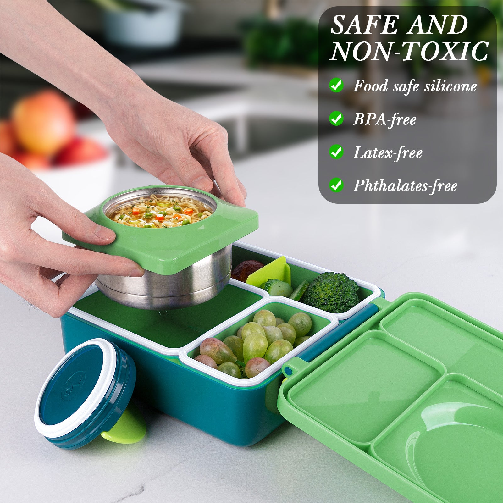 Linkidea 4 Pcs Silicone Seal Replacement, Exact Fit Lid Seal Gasket Compatible with OmieBox, Leakproof Food Safe Parts & Accessories for Bento Box (White)