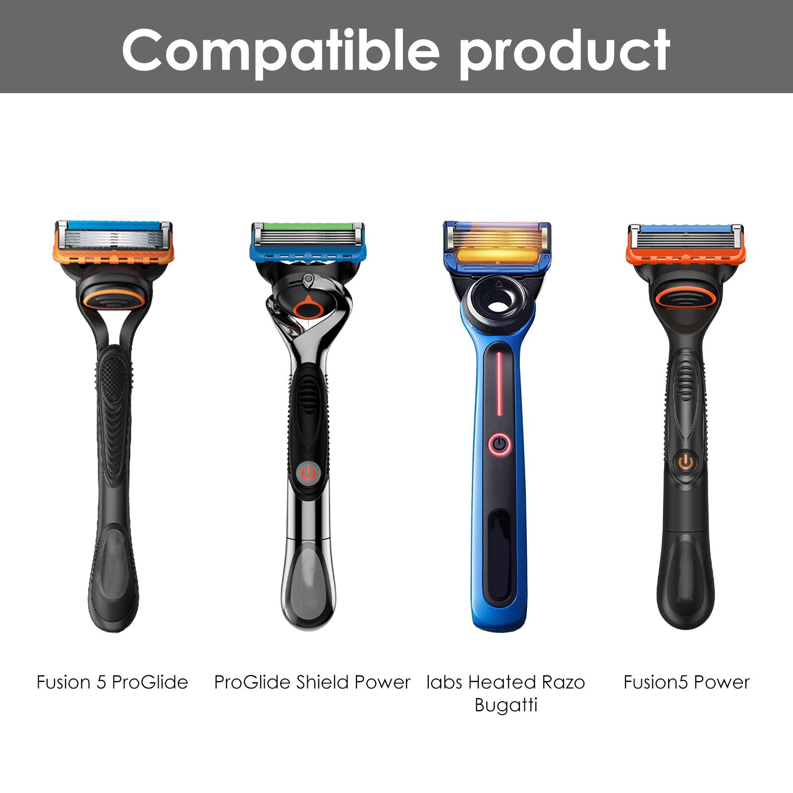 Linkidea 2 Pack Razor Holder for Shower, Shower Razor Holder for Wall, Shower Squeegee Razor Stand Compatible with Gillette Funsion 5 Power, Mach 3, SkinGuard (White)
