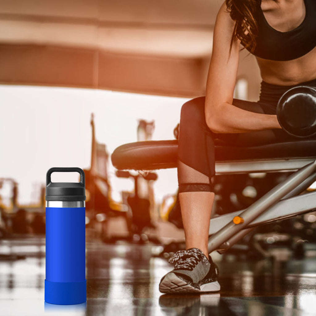Linkidea Water Bottle Boot Compatible with YETI Rambler Jr. Kids 12oz, Rambler 12oz/18oz, Yonder 20oz/25oz, Silicone Anti-Slip Bottle Bottom Sleeve Bumper Protector (Navy Blue / 2 Pack)
