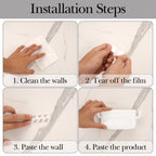 Linkidea Self-Adhesive Wall-Mounted Remote Control Holder with Phone Slot and Side Hooks, No-Drill Plastic Organizer for Small Items (White)