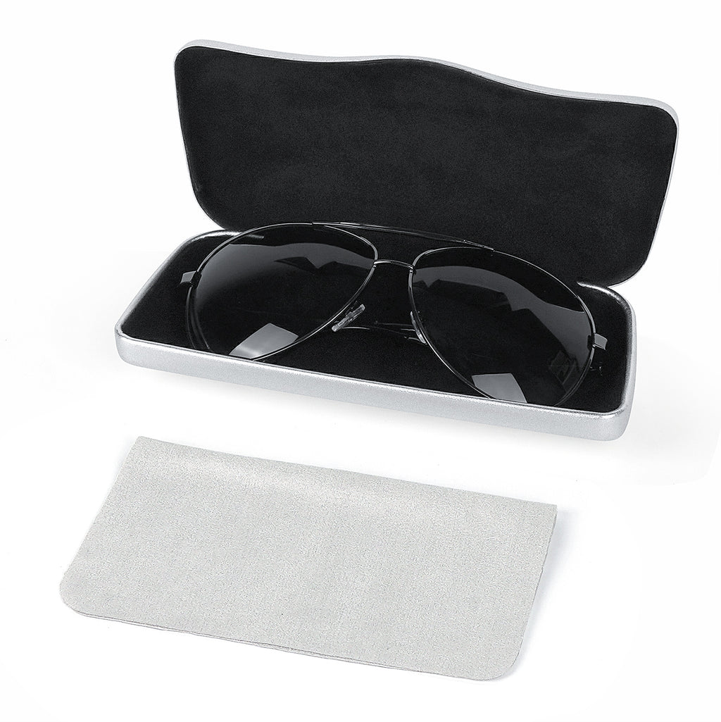 Linkidea Oversized Sunglasses Case, Large Frame Glasses Case for Sunglass, Eyeglasses Travel Bag Compatible with DIOR Missdior B1U EverDior A1U Rayban Aviator Titanium (Silver)