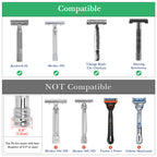 Linkidea 2 Pack Safety Razor Stand, Opening Dia 0.5" (13mm) Men's Shaving Razor Holder, Razor Holder for Bathroom Countertops Compatible with Shaving Revolution (Brushed Silver)