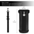 Linkidea Slim Water Bottle Carrier with Strap Compatible with THERMOS FUNTAINER Steel 16oz, Ion8 Sport OneTouch 2.0 500ml, Hard Base Waterbottle Sling Bag Holder Keeps Bottle Upright, Black