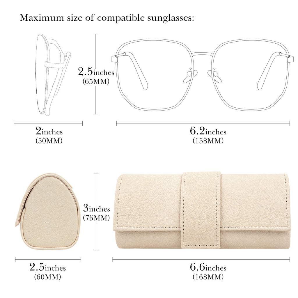 Extra Large Hard Shell Sunglasses Case, Oversized Sun Glasses Storage Organizer Compatible with DIOR Diorbay S1U Prada PR 59WS PR 63XS Versace VE2251 VE2252 VE2150Q VE2233 (XXL / White)