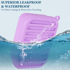 Linkidea Silicone Travel Soap Storage Box, Compact Bar Soap Holder with Drainage Layer, Shatterproof Better Storage, Suitable for Bathroom, Gym (Purple)
