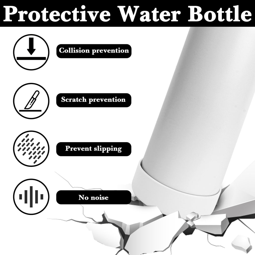Linkidea 2 Pack Water Bottle Boot Compatible with YETI Rambler Bottle 26oz, Yonder 34oz, Silicone Anti-Slip Bottle Bottom Sleeve Bumper Protector (White)