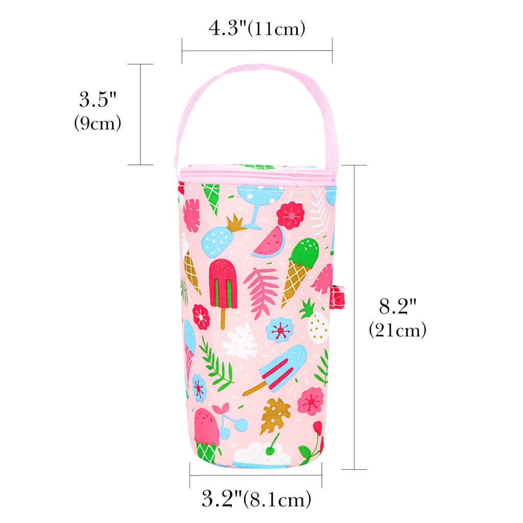 Linkidea Iced Coffee Cup Carrier Holder Compatible with Starbucks Venti and Trenta, Dunkin'Donuts, Oxford Cloth Drink Cooler Warmer Bag for 22oz - 32oz Coffee Beverage Drinks Cup, Pink
