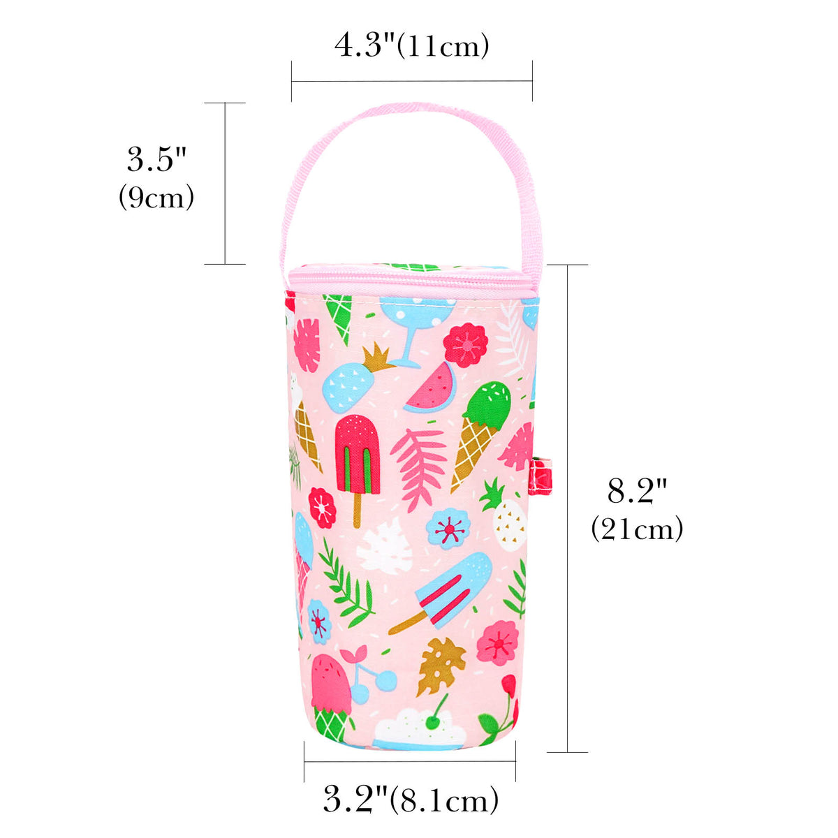 Linkidea Iced Coffee Cup Carrier Holder Compatible with Starbucks Venti and Trenta, Dunkin'Donuts, Oxford Cloth Drink Cooler Warmer Bag for 22oz - 32oz Coffee Beverage Drinks Cup, Pink