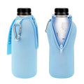 Linkidea 2 Pack Disposable Water Bottle Sleeve Compatible with 16.9 Fl Oz PRIME Hydration, BODYARMOR, Gatorade Fit, Insulated Plastic Sports Drink Cover with Lockable Zipper, Light Blue