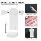 Linkidea 2 Pack Electric Shaver Wall Mount Holder, Self-Adhesive Adjustable Razor Organizer, Compatible with Braun Series 5 / 6 / 7 / 9, Bathroom Shower Storage (White)