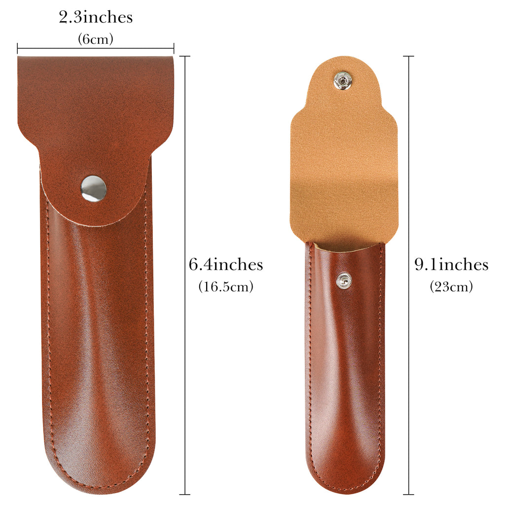 Linkidea Razor Case for Travel, Shaver Carrying Pouch for Men, Compatible with Gillette Sensor 3, MK-23C, Dorco Pace 6 Pro, Portable Storage Organizer (Brown)