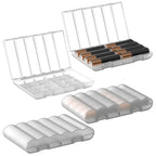 Linkidea 4 Pack AAA Battery Organizer Box, Waterproof Portable Travel Case, Holds 8 AAA Batteries Storage for Home & Travel Accessories (Clear)