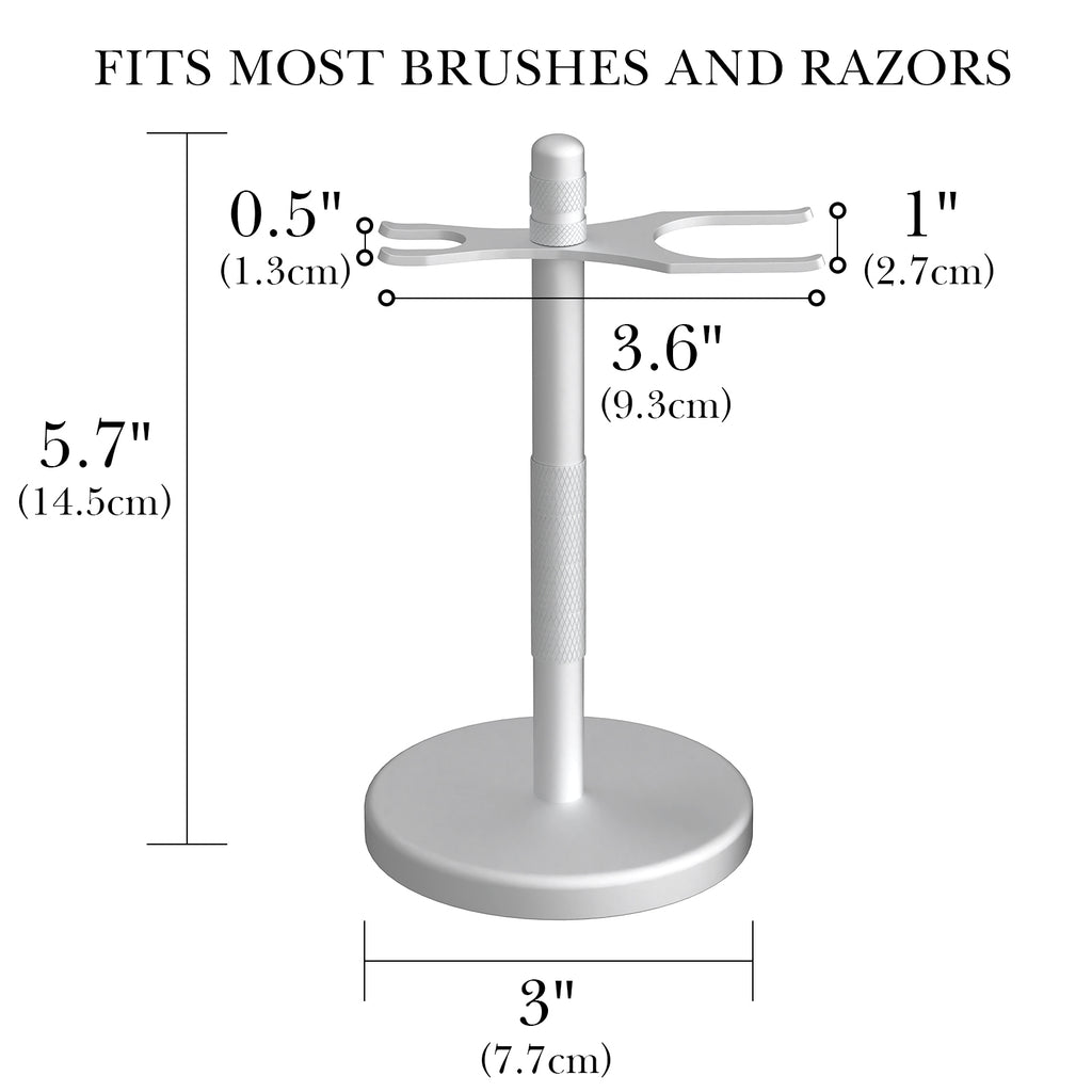 Linkidea Quick Drying Safety Razor Stand, Bathroom Organizer Compatible with Vikings Blade Chieftain, Merkur 34C / 38C & More, Shaving Accessories (Silver)