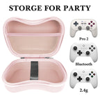 Linkidea Hard Travel Case Compatible with 8BitDo Pro 2, Ultimate and 2.4G Dual Sense Wireless Controller, Game Protective Storage Carrying Bag (Pink)