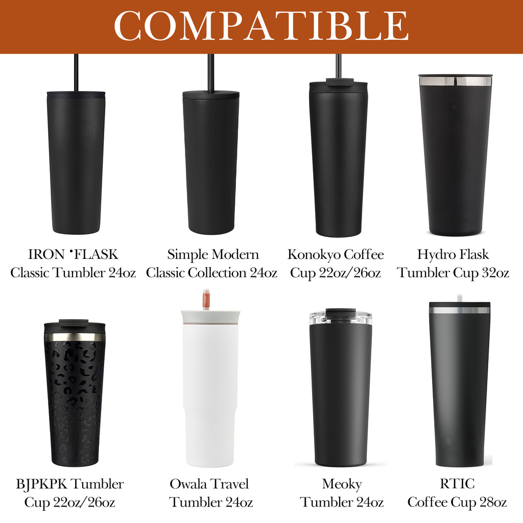 Linkidea Vegan Leather Tumbler Carrier With Strap Compatible with IRON FLASK Classic 24oz, Simple Modern Tumbler, Cup Sling Bag Holder, Shoulder Strap, Light Brown