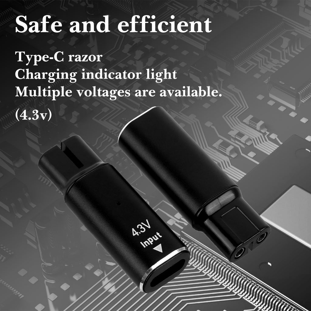 Linkidea 2 Pack 4.3V Type-C Electric Shaver Charger Adapter Compatible with QP2520/QP2515, Charging Converter for Travel, USB-C Razor Power Supply (Black)