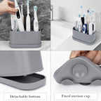 Linkidea Electric Toothbrush Holder, Silicone Tooth Brush Stand, Countertop 5 Slots Electric Toothbrush Holder Organizer Compatible with Oral-B DB4010, Pro 100 CrossAction, Spinbrush Pro (Grey)