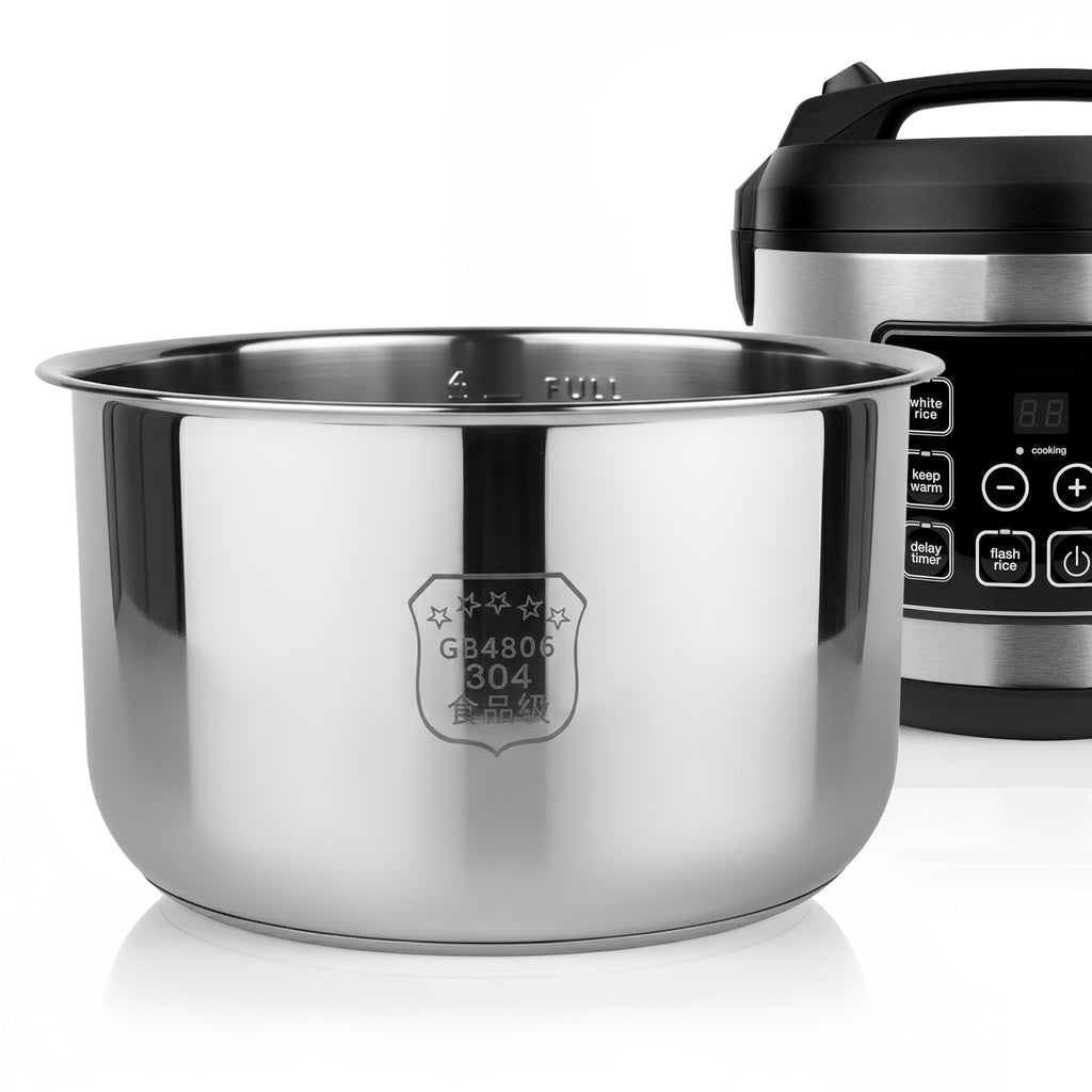 Linkidea Rice Cooker Stainless Steel Inner Pot Compatible with Aroma ARC-150SB, Dishwasher Safe, No Coating Replacement Bowl