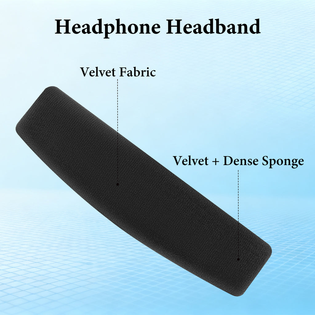 Linkidea Velour Replacement Headband Compatible with Sennheiser HD 598/ 598SE/ 598CS/ 595/ 569/ 559/ 558/ 555/ 518/ 515, Game ONE, PC360, PC373D Headphones (Black)