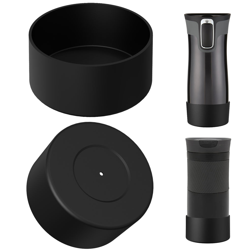 Linkidea 2 Pack Water Bottle Boot Compatible with Contigo West Loop 2.0 16oz/20oz/24oz, Huron 2.0 16oz/20oz, Silicone Anti-Slip Bottle Bottom Bumper Protector (Black)