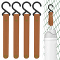 Linkidea 4 Pack Fence Hooks for Water Bottle, Hook Hanger Compatible with Owala FreeSip 24/32oz, Stanley Quick Flip Go 24oz, Plastic S Shaped Hooks for Outdoor Sports Camping (Orange Brown)