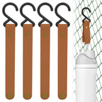 Linkidea 4 Pack Fence Hooks for Water Bottle, Hook Hanger Compatible with Owala FreeSip 24/32oz, Stanley Quick Flip Go 24oz, Plastic S Shaped Hooks for Outdoor Sports Camping (Orange Brown)