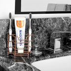 Linkidea Wall Mount/Countertop Toothbrush Holder for Shower, Stainless Steel Toothpaste Stand, 3 Slots Organizer Compatible with Colgate Extra Clean, Oral-B CrossAction (Rose Gold)