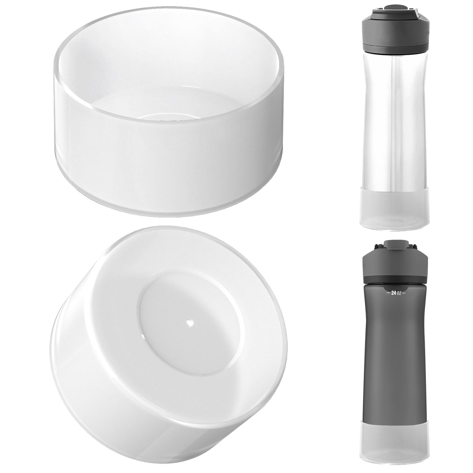 Linkidea 2 Pack Water Bottle Boot Compatible with Contigo Jackson Chill 2.0 20oz/24oz, Cortland 24oz, Silicone Anti-Slip Bottle Bottom Bumper Protector (Clear White)