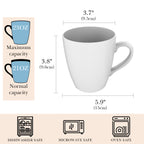 Linkidea White Ceramic Coffee Mug, 21oz Large Capacity Coffee Cups with Handles, Elegant and Classic Teacups Drinking Cup for Tea and Coffee, Microwave and Dishwasher Safe