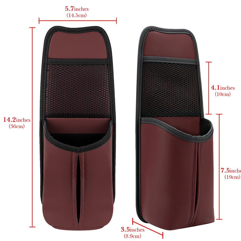 Linkidea Car Seat Side Water Bottle Organizer Compatible with YETI Rambler Bottle 26oz/36oz, Owala FreeSip 32oz/40oz, Vehicle Seat Side Storage Hanging Bag Holder for Large Bottles, Wine Red